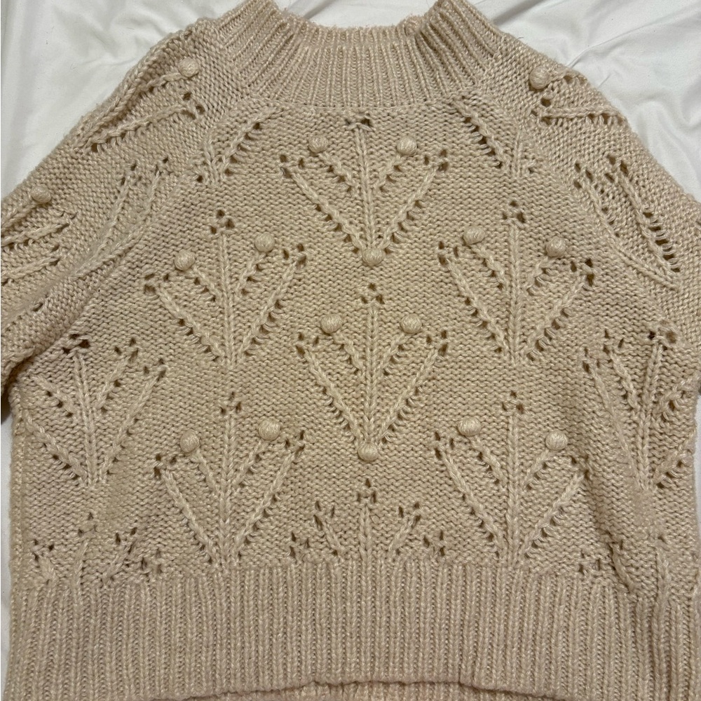Chic Beige Knit Turtleneck Sweater
